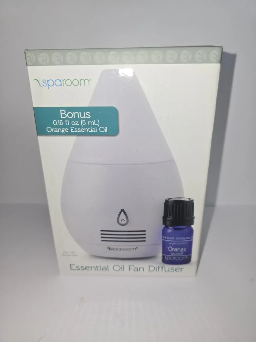 Mini White Scentifier Essential Oil Diffuser Fan (with 5 fl oz Orange Ess Oil)